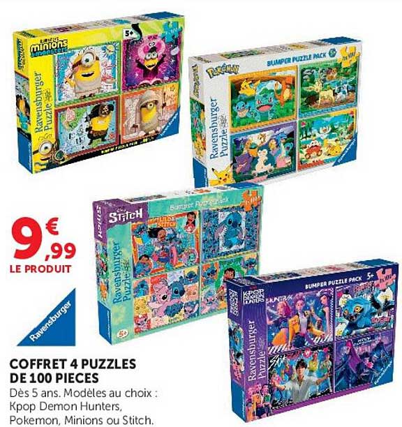 COFFRET 4 PUZZLES DE 100 PIECES