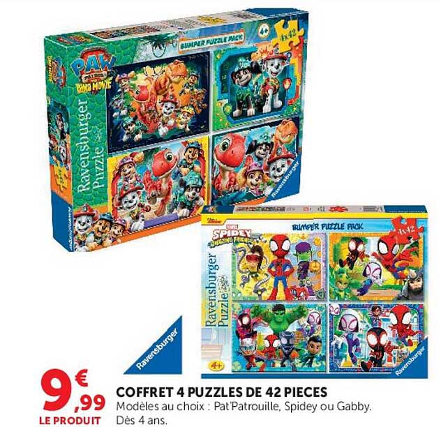 COFFRET 4 PUZZLES DE 42 PIECES