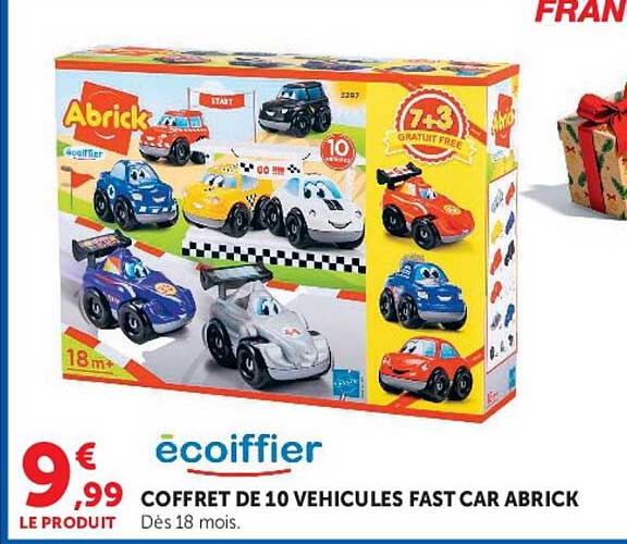 COFFRET DE 10 VEHICULES FAST CAR ABRICK