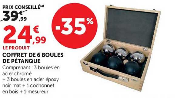 COFFRET DE 6 BOULES DE PÉTANQUE