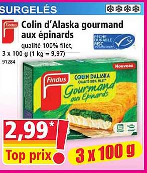 Colin d’Alaska gourmand aux épinards