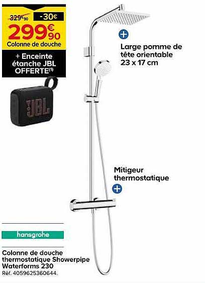 Colonne de douche thermostatique Showerpipe Waterforms 230