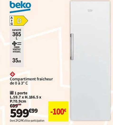 Compartiment fraîcheur de 0 à 3°C