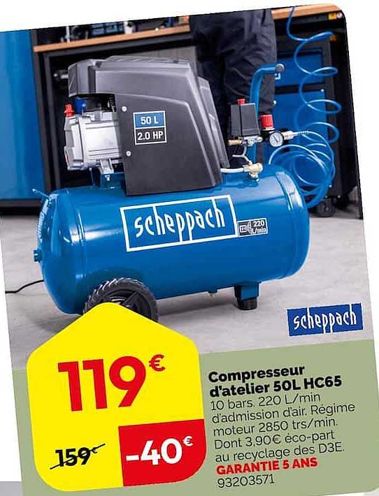 Compresseur d'atelier 50L HC65