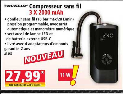 Compresseur sans fil 3 X 2000 mAh