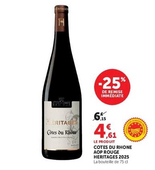 CÔTES DU RHÔNE AOP ROUGE HERITAGES 2025