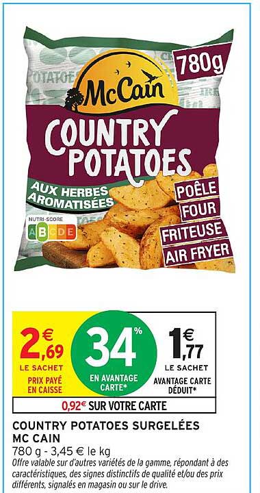 COUNTRY POTATOES SURGELÉES MC CAIN