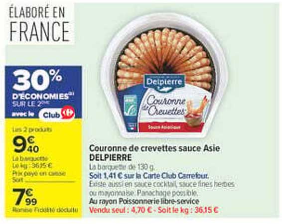 Couronne de crevettes sauce Asie DELPIERRE