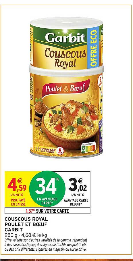 COUSCOUS ROYAL POULET ET BOEUF GARBIT