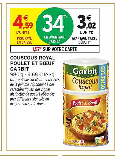 COUSCOUS ROYAL POULET ET BOEUF GARBIT