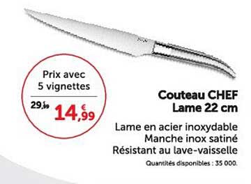 Couteau CHEF Lame 22 cm