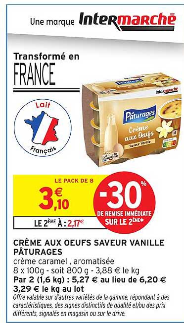 CRÈME AUX OEUFS SAVEUR VANILLE PÂTURAGES