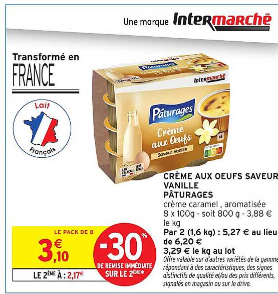 CRÈME AUX OEUFS SAVEUR VANILLE PÂTURAGES