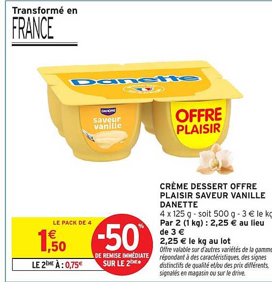 CRÈME DESSERT OFFRE PLAISIR SAVEUR VANILLE DANETTE