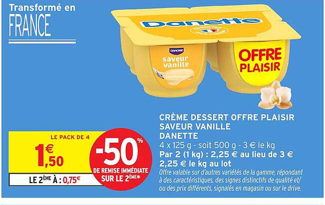 CRÈME DESSERT OFFRE PLAISIR SAVEUR VANILLE DANETTE