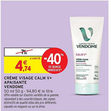 CRÈME VISAGE CALM V+ APAISANTE VENDOME