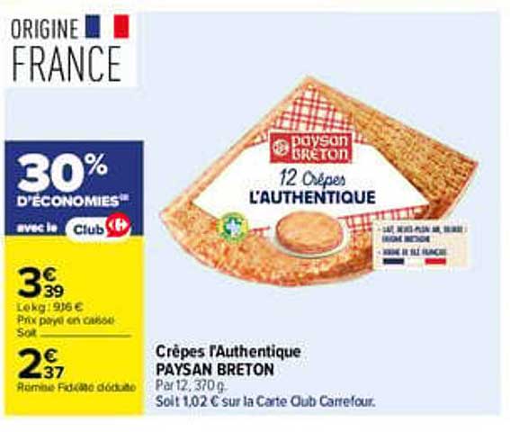 Crêpes L'Authentique PAYSAN BRETON