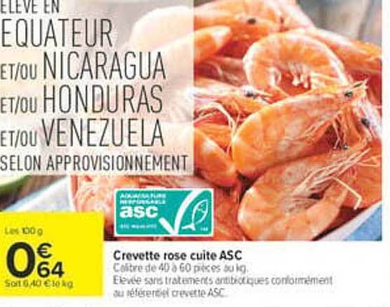 Crevette rose cuite ASC