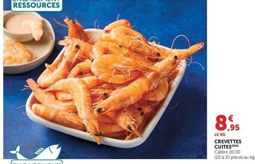 CREVETTES CUITES (5)A Calibre 20/30 (20 à 30 pièces au kg)
