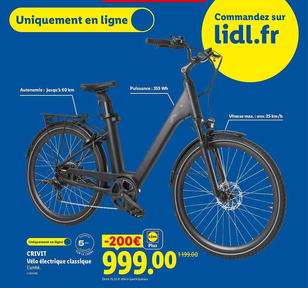 CRIVIT Vélo électrique classique