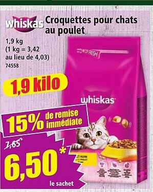 Croquettes pour chats au poulet