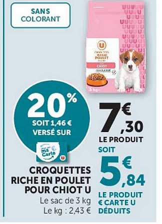 CROQUETTES RICHE EN POULET POUR CHIOT U