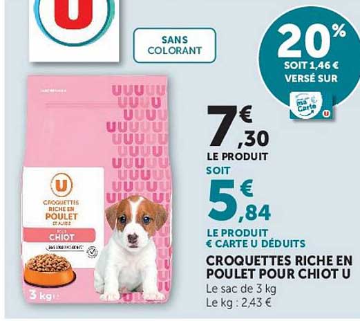 CROQUETTES RICHE EN POULET POUR CHIOT U