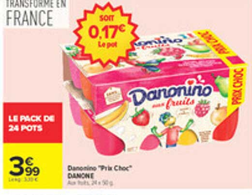 Danonino Fruits - Prix choc