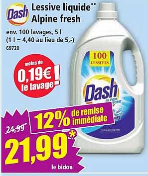 Dash Lessive liquide Alpine fresh