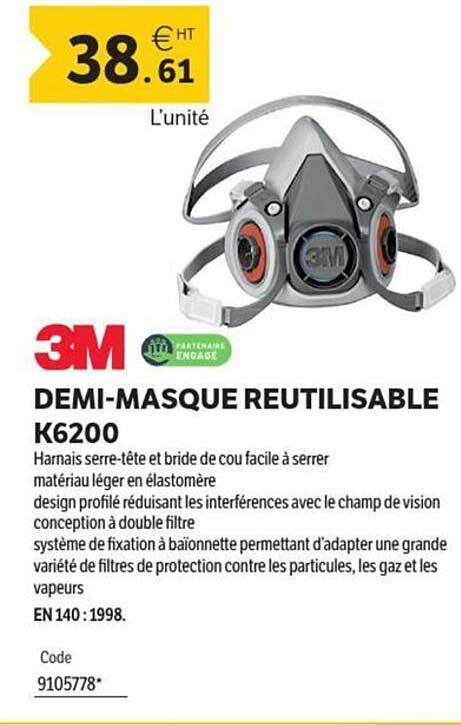 DEMI-MASQUE REUTILISABLE K6200
