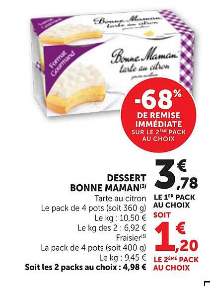 DESSERT BONNE MAMAN Tarte au citron