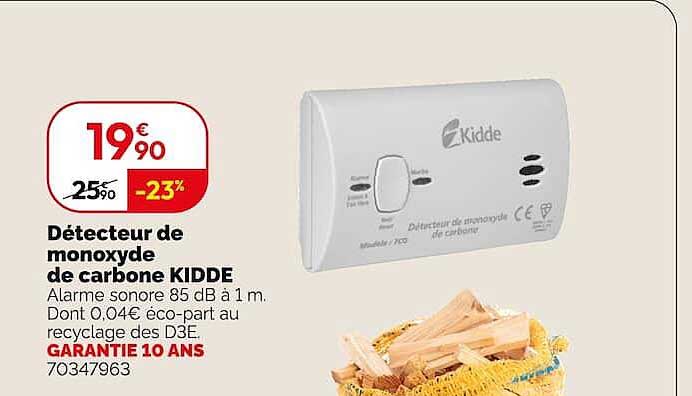 Détecteur de monoxyde de carbone KIDDE