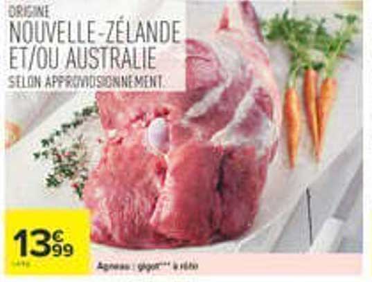 D’ORIGINE NOUVELLE-ZÉLANDE ET/OU AUSTRALIE SELON APPROVISIONNEMENT