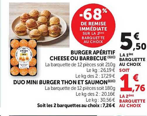 DUO MINI BURGERTHON ET SAUMON