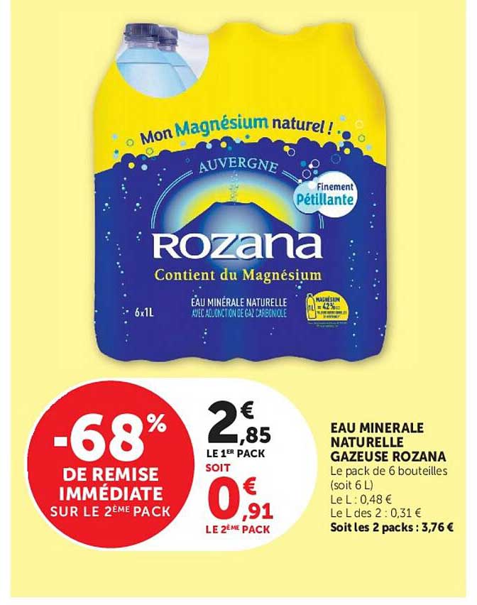EAU MINERALE NATURELLE GAZEUSE ROZANA