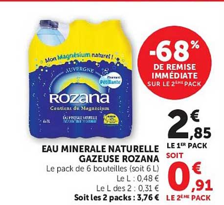 EAU MINERALE NATURELLE GAZEUSE ROZANA