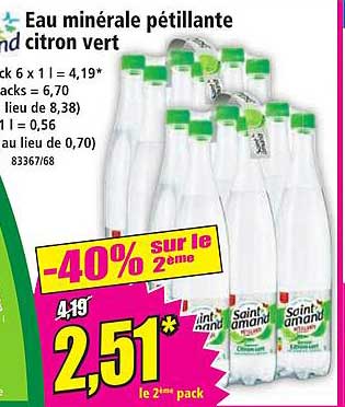 Eau minérale pétillante citron vert