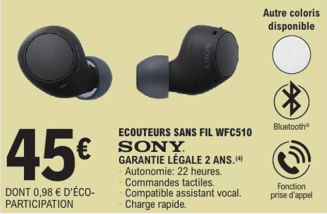 ECOUTEURS SANS FIL WFC510 SONY