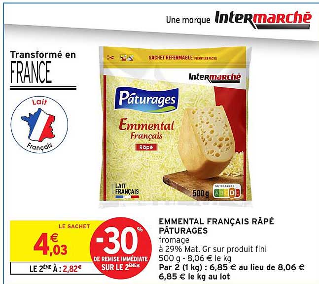 EMMENTAL FRANÇAIS RÂPÉ PÂTURAGES