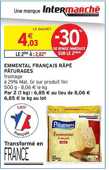 EMMENTAL FRANÇAIS RÂPÉ PÂTURAGES