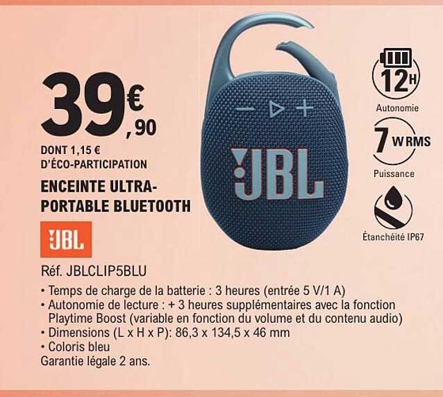 ENCEINTE ULTRA-PORTABLE BLUETOOTH