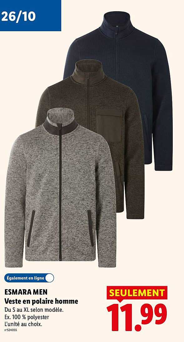 ESMARA MEN Veste en polaire homme