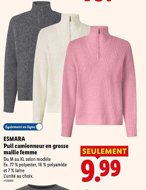 ESMARA Pull camionneur en grosse maille femme