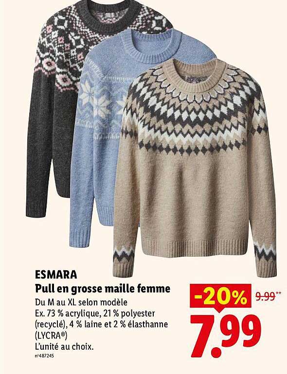 ESMARA Pull en grosse maille femme