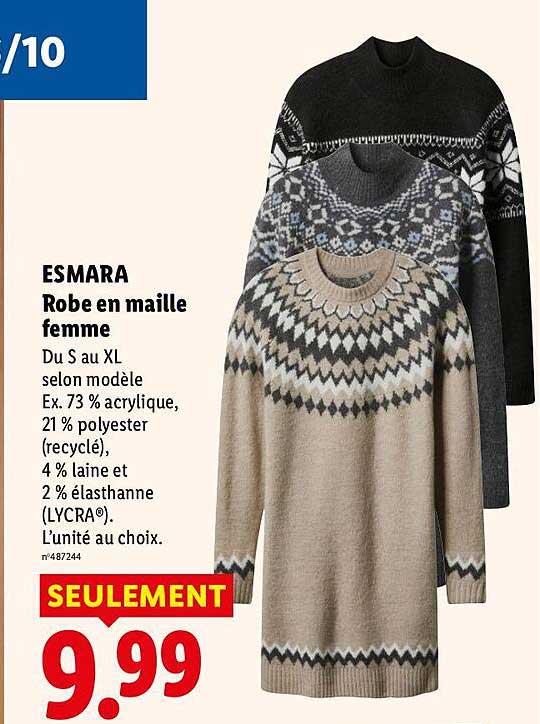 ESMARA Robe en maille femme