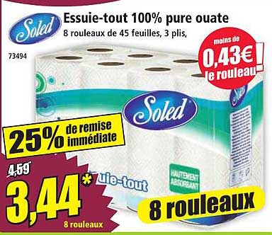 Essuie-tout 100% pure ouate