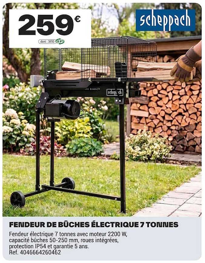 FENDEUR DE BÛCHES ÉLECTRIQUE 7 TONNES