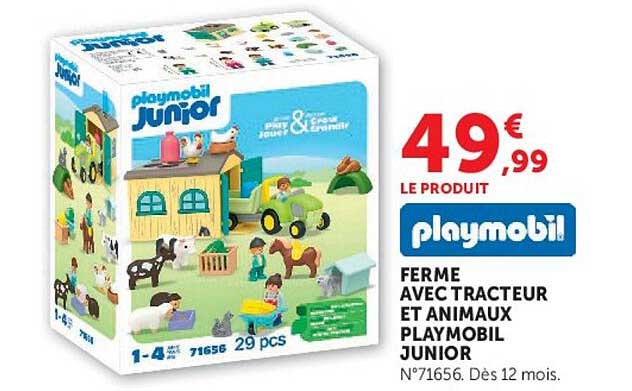 FERME AVEC TRACTEUR ET ANIMAUX PLAYMOBIL JUNIOR
