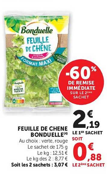 FEUILLE DE CHENE BONDUELLE