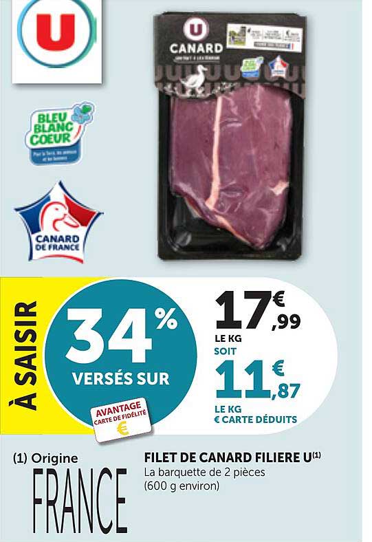 FILET DE CANARD FILIERE U